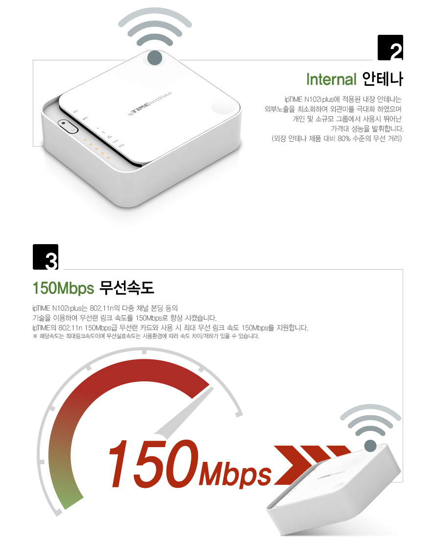 ipTIME(아이피타임) N102iplus 11n 유무선 공유기